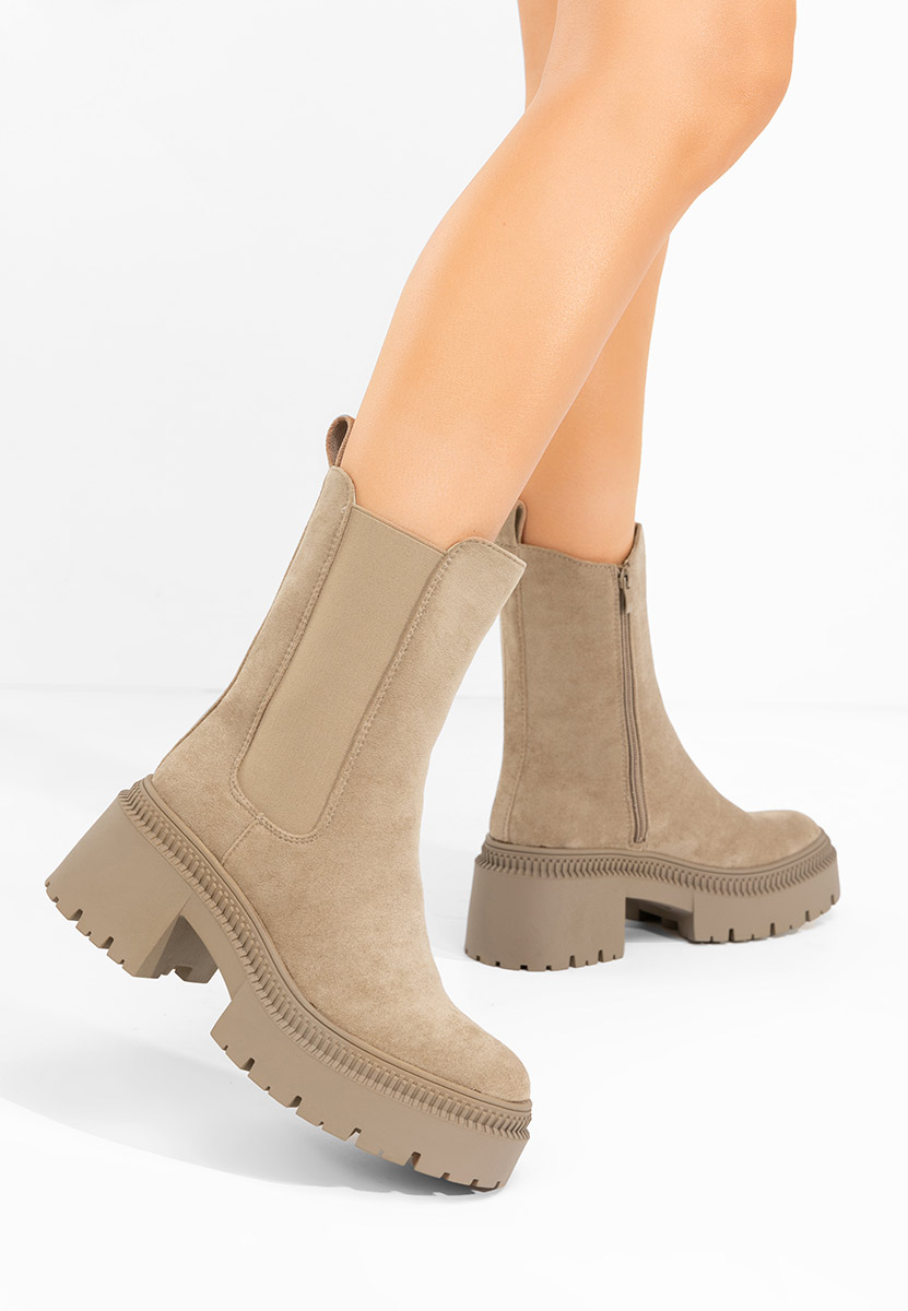 Bottines hautes femme kaki Sadia