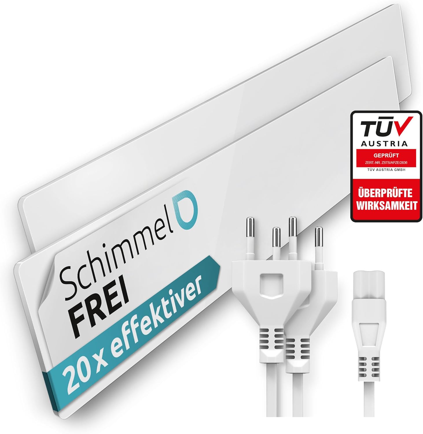 ELIAS Schimmel Dry - Schimmelentferner Wand & Bad -ohne Chemie für immer Schimmelfrei - Die Alternative zum Schimmelspray und zur Schimmelfarbe innen Weiß (2, 1 stück (2er Pack))