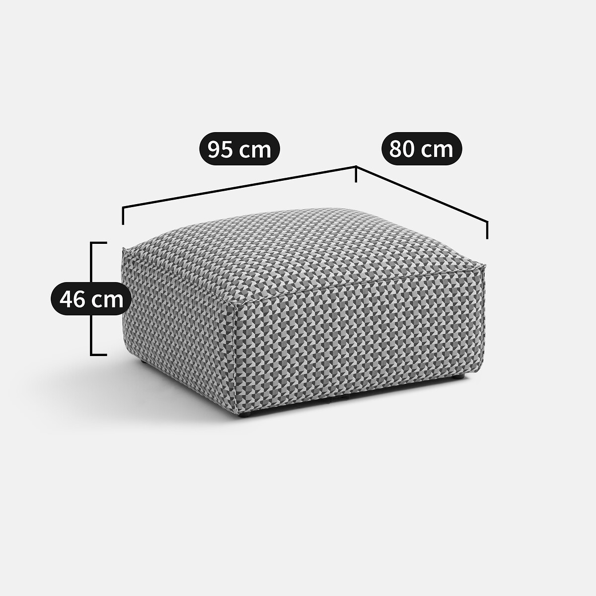LA REDOUTE INTERIORS<br>Poef modular, origami jacquard, Sete