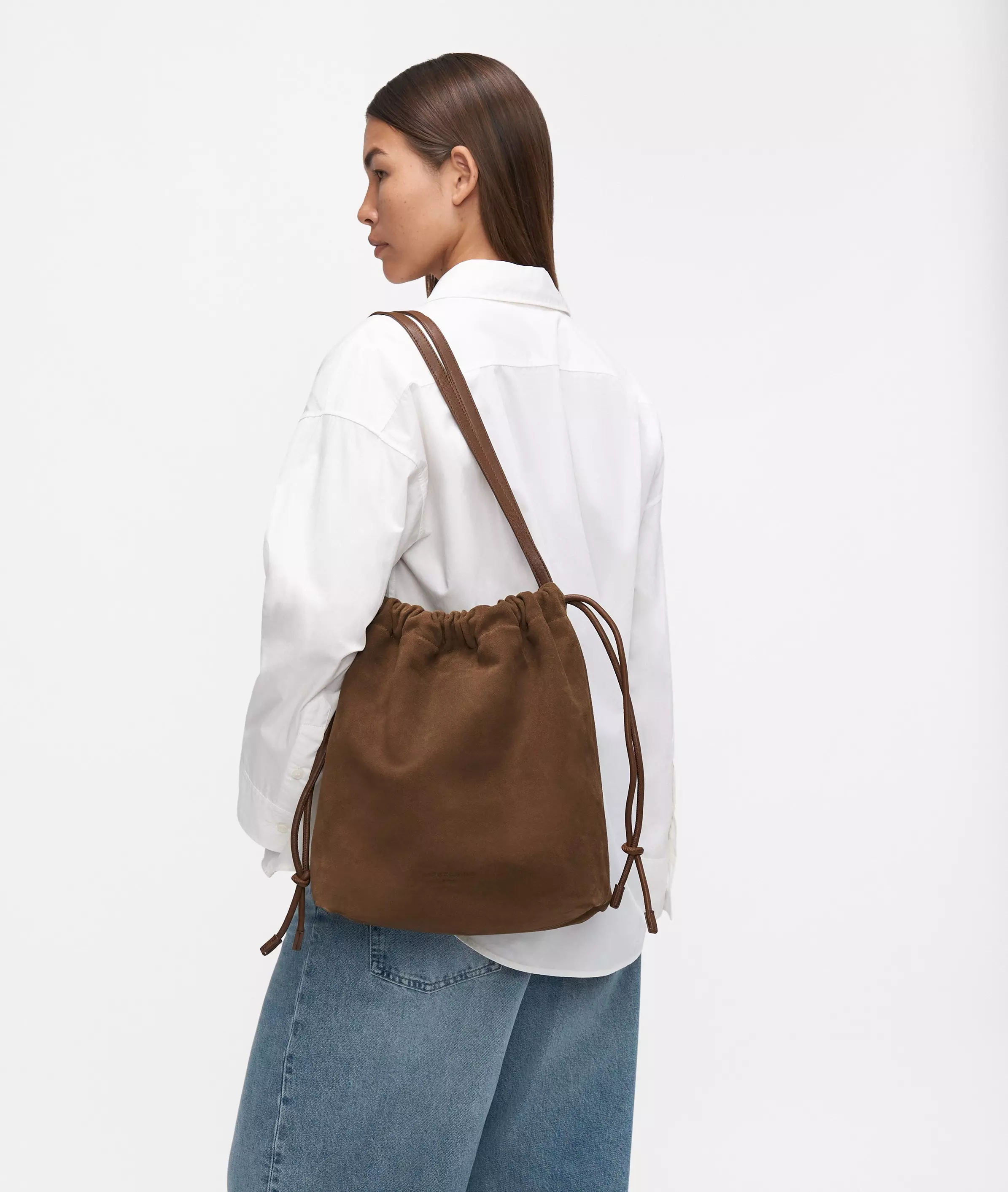 Lya Hobo M Spacious pouch bag made from soft suede