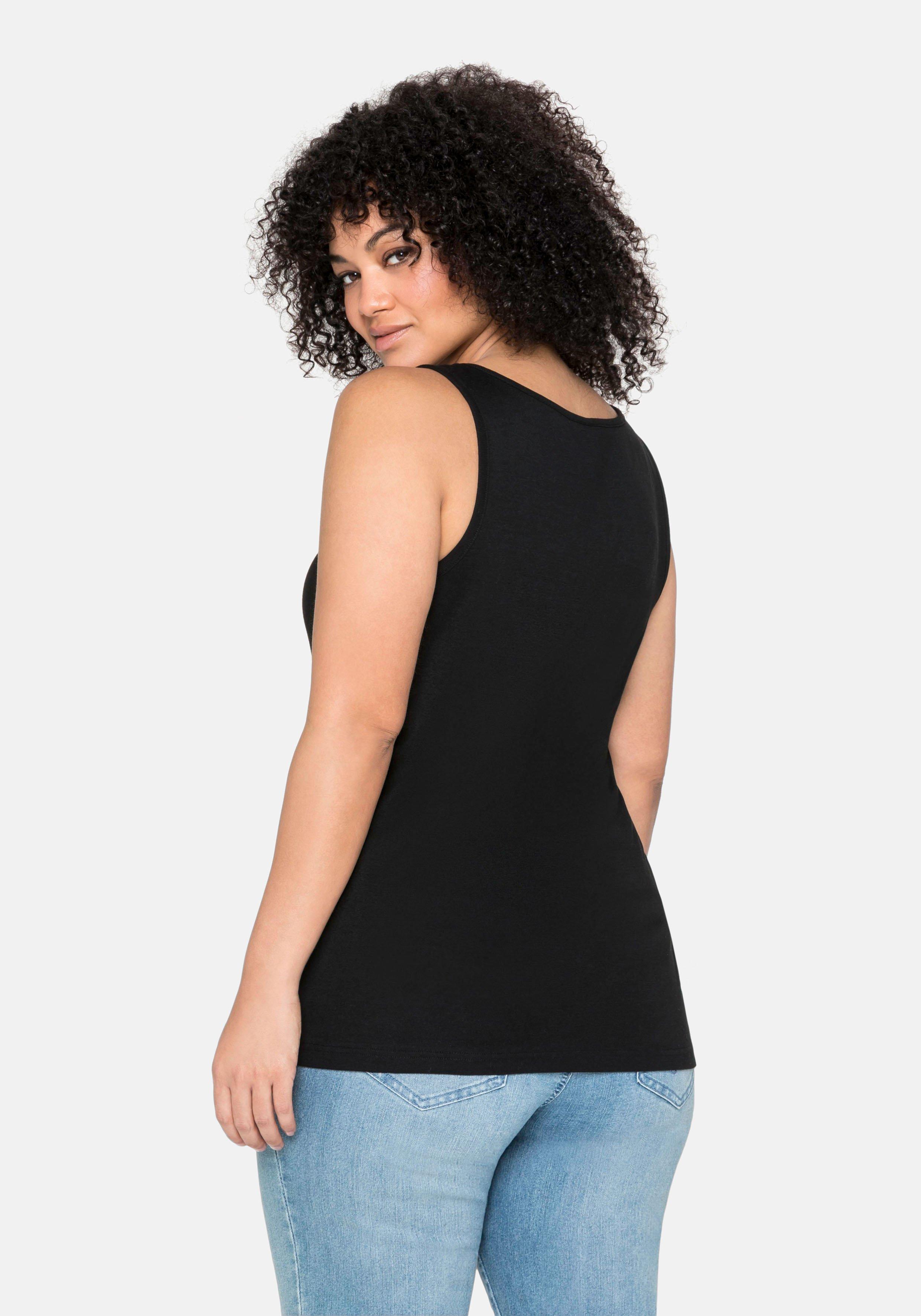 Tanktop aus Baumwolle, mit Rundhalsausschnitt