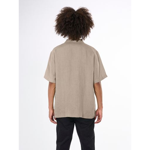 Knowledge Cotton Apparel Kortærmet Skjorte, Light Feather Grey, 3XL