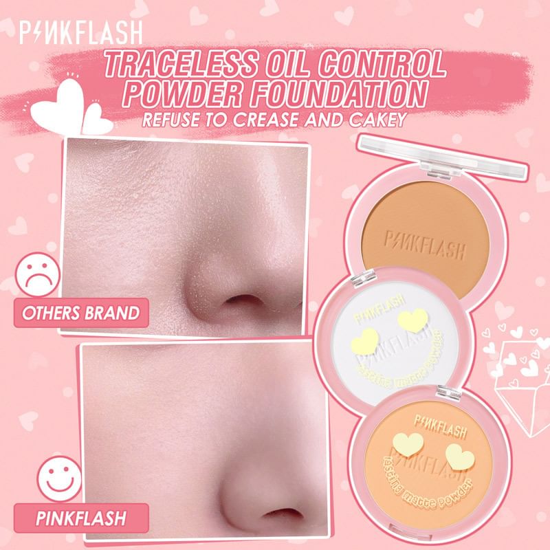 PINKFLASH - Lasting Matte Pressed Powder - 3 kleuren