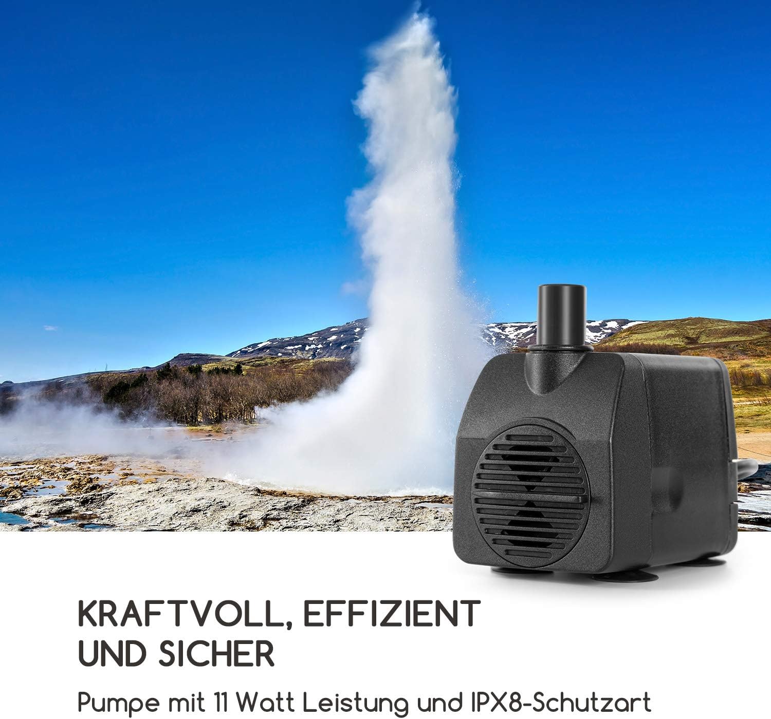 blumfeldt Windflower Gartenbrunnen, Leistung: 11 Watt, inklusive Pflanzschale, für drinnen und draußen, Durchflussmenge: 750 l/h, LED-Lichtleiste, Material: verzinktes Metall, braun