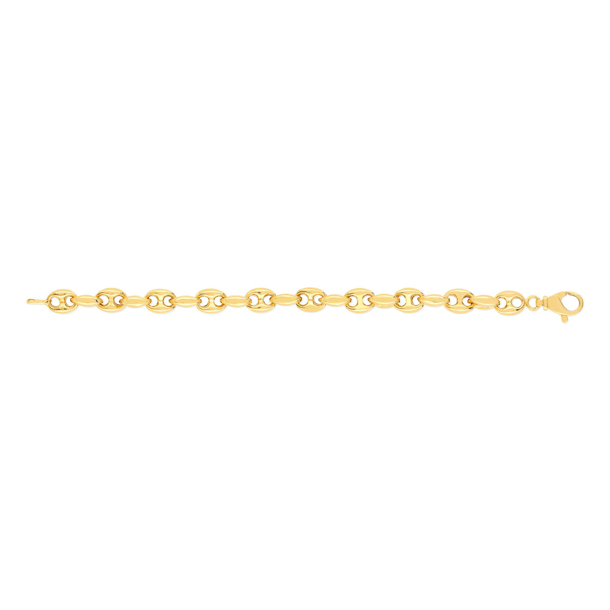 Bracelet plaqué or maille grain de café 20 cm