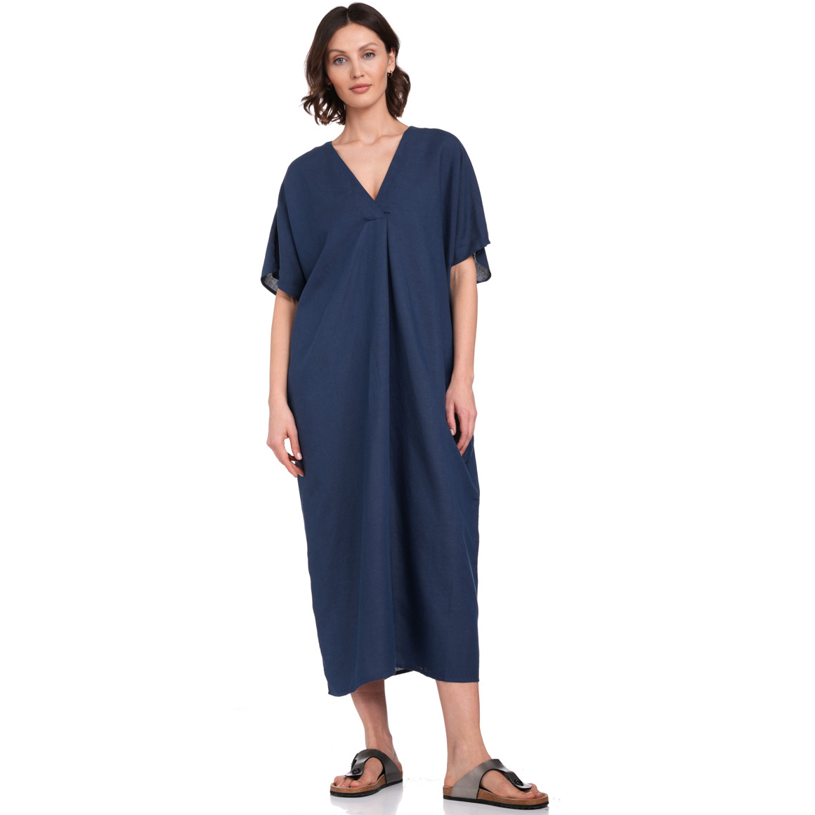 Gina Benotti Damen Kleid mit V-Ausschnitt dunkelblau