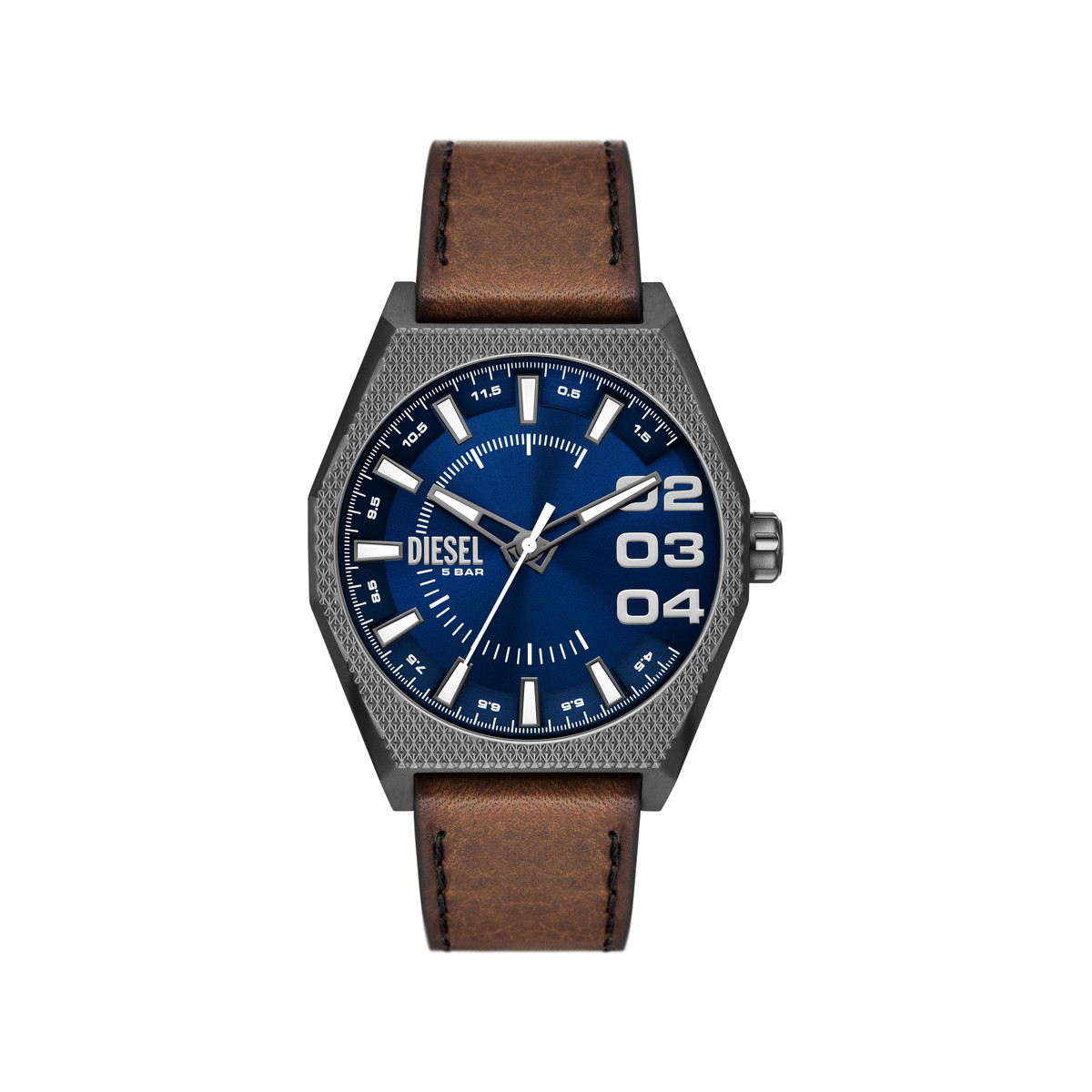 Montre DIESEL scraper homme bracelet cuir marron