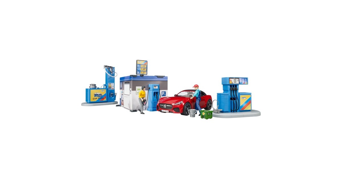 bruderbworld Tankstation en Carwash Speelfiguur  (62111)