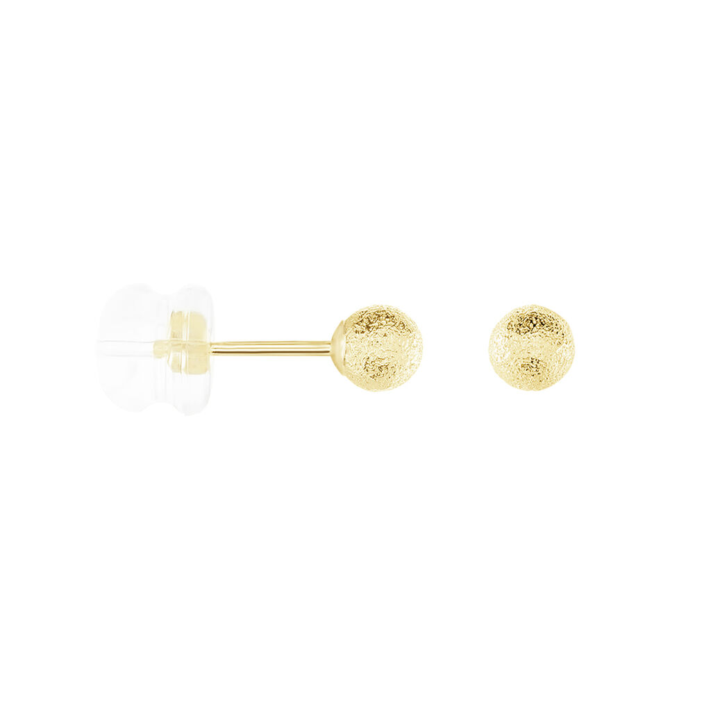 Boucles D'oreilles Puces Fidelia Boule Sablee Or Jaune