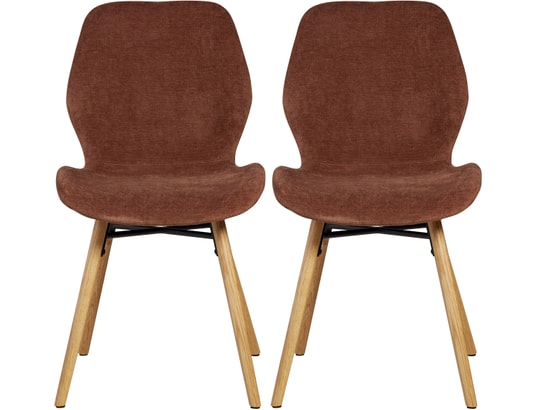 CONCEPT1 - Chaise Lot de 2 C. Keri acajou tissu