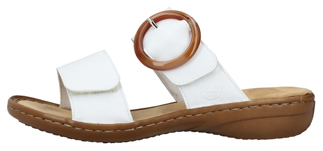 Rieker Pantolette  , Keilabsatz, Sommerschuh, Schlappen mit grosser Zierschnalle