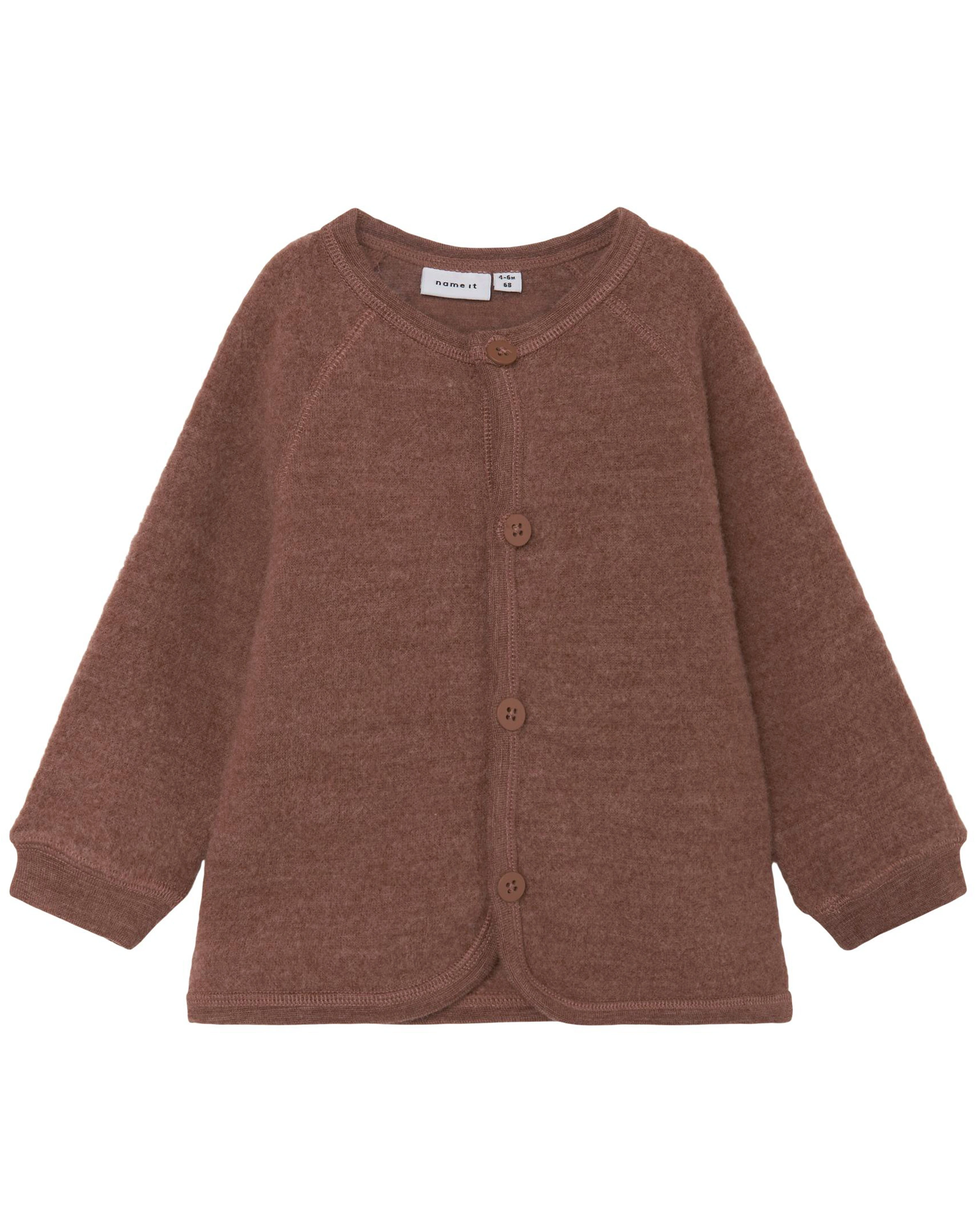 Strickjacke NBMWMINO aus Wolle in carob brown