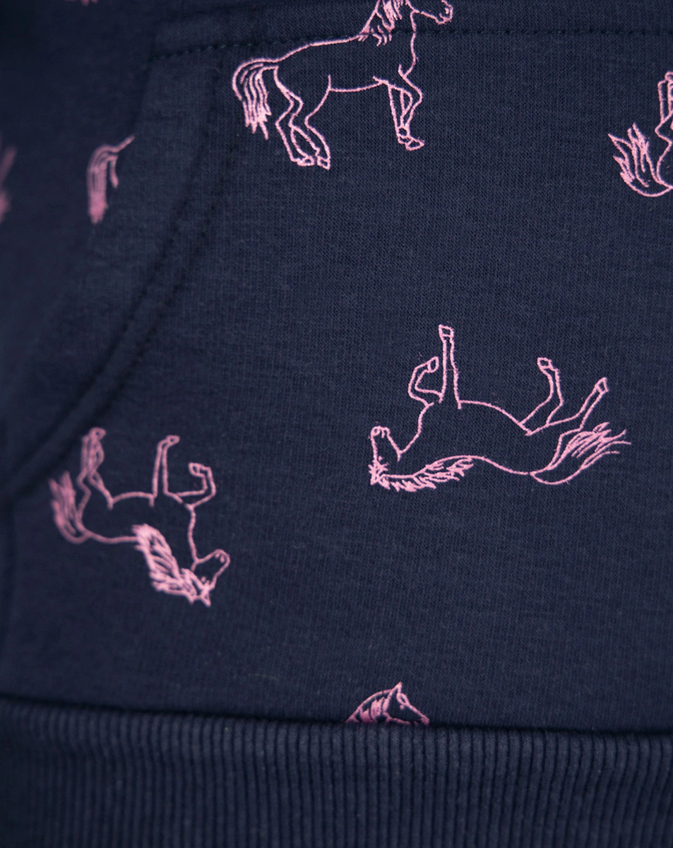 Kapuzen-Sweatshirt HORSE AOP in navy