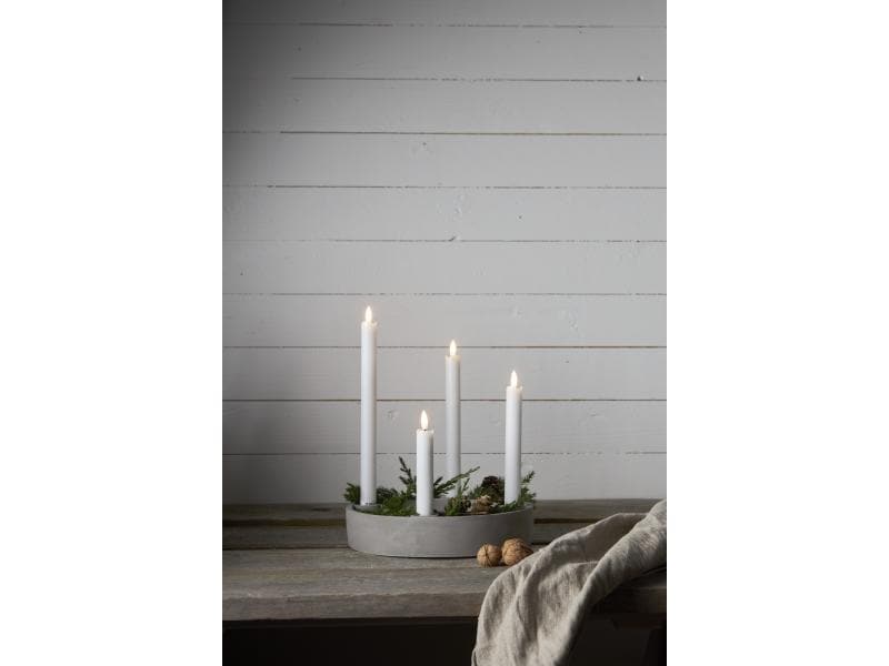 Star Trading LED-Stabkerzen Set Dinner Flamme Ø 2.1x28.5 cm Kerze aus Echtwachs mit LED Leuchte