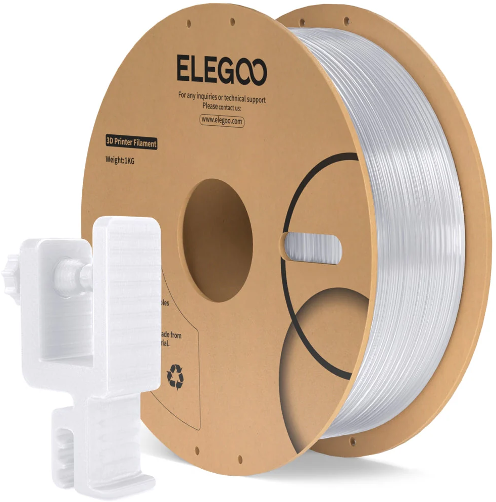 Elegoo  PC Transparent, 1,75 mm / 1000 g    Hochfestes Filament mit hoher Schlag- & Hitzebeständigkeit in Transparent