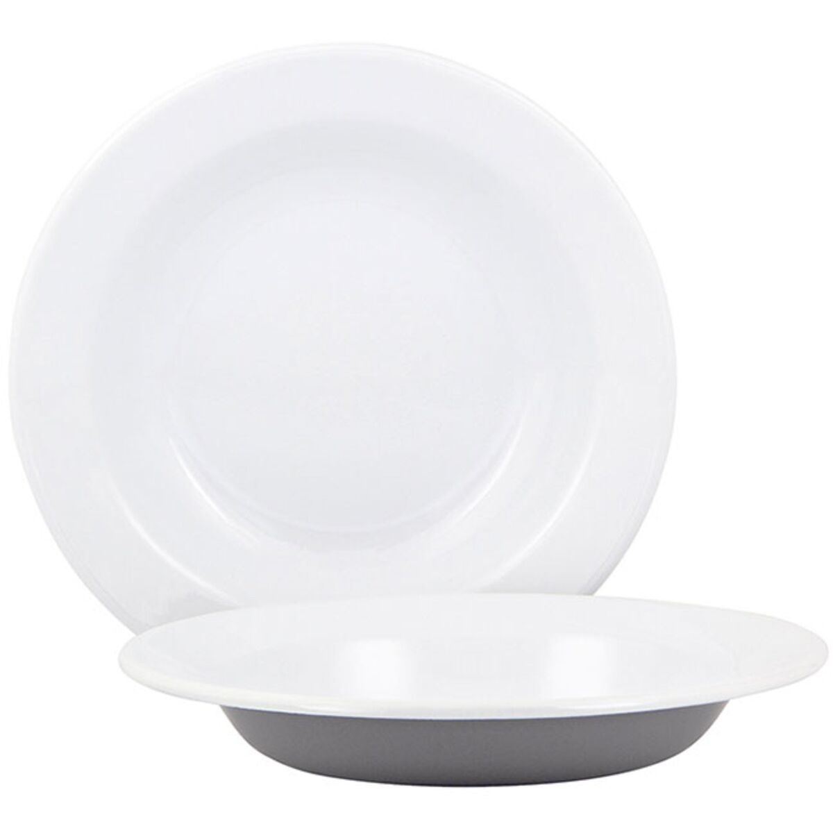 Dyp tallerken 22 cm. 6 stk. Grå