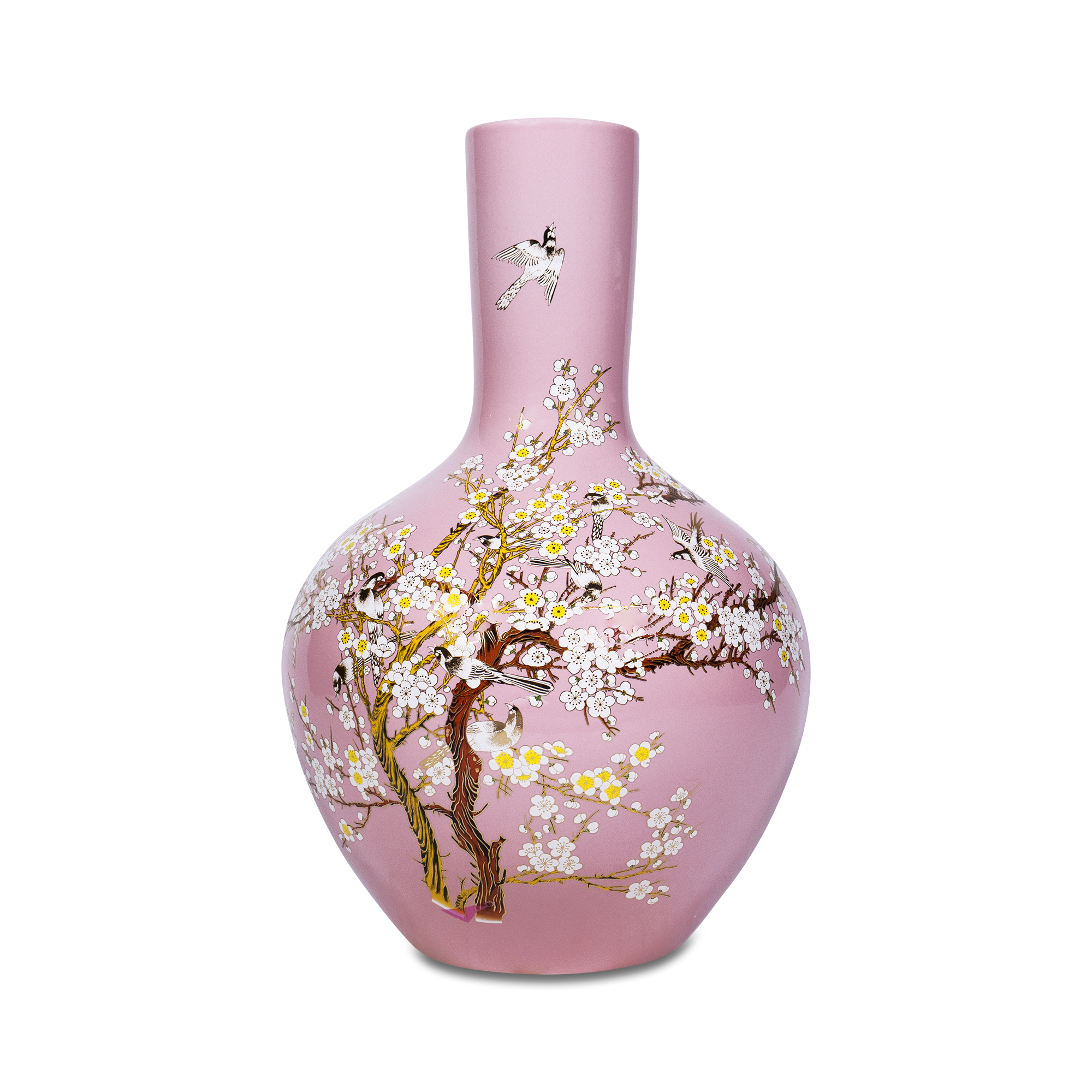 Bloemenvaas geel XL Vaas roze bloemen XL