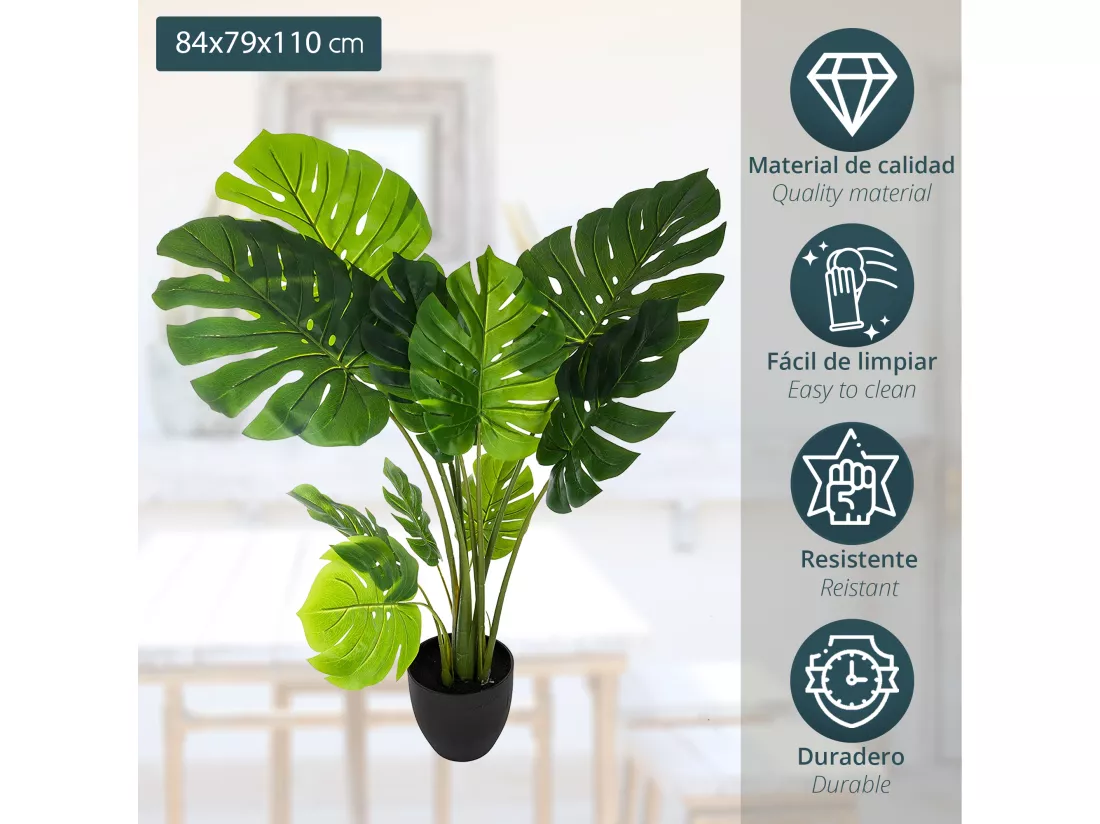 Atmosphera philo monstera artificiel h 110 cm