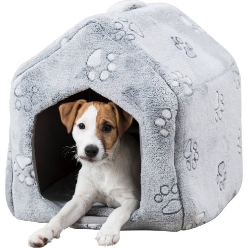 Cama em forma de caverna cinza Trixie Nando para cães
