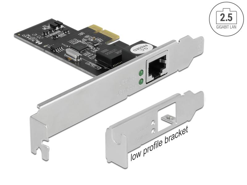 Delock Netzwerkkarte 1x 2.5 Gbps RJ-45 PCI-Express x1 PCI Express x1 Karte auf 1x RJ45 2.5 Gigabit LAN i225
