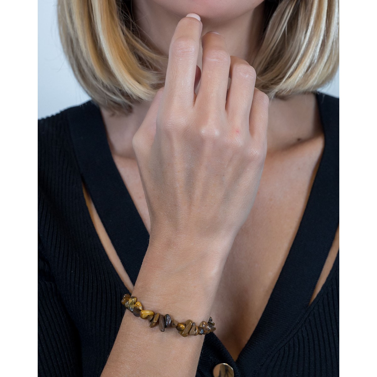 Bracelet réglable pierres oeil de tigre