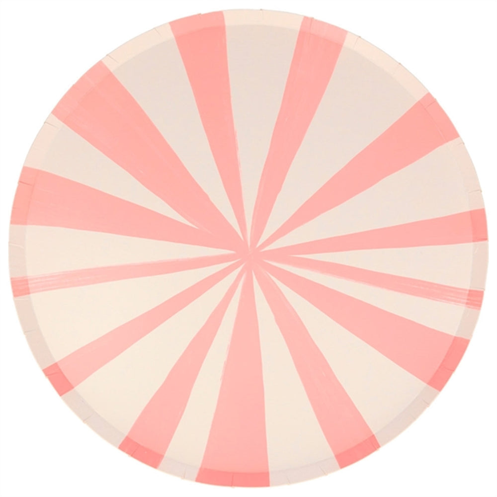 Køb Meri Meri Stripe Pink Tallerkener Large