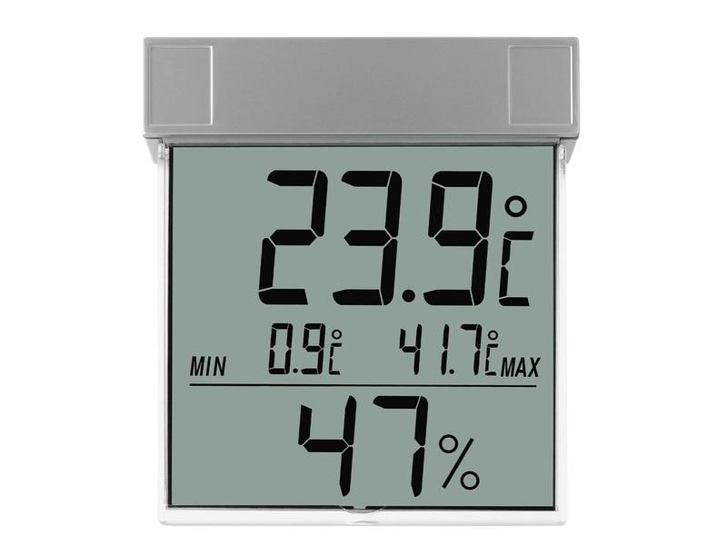 TFA Dostmann Fenster-Thermo-Hygrometer Vision mit grossem D Digitales Thermo-Hygrometer mit grossem Display