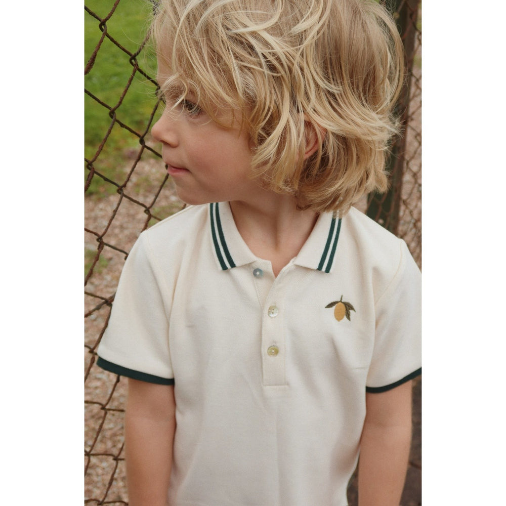 Køb Konges Sløjd Antique White Florian Polo T-Shirt GOTS