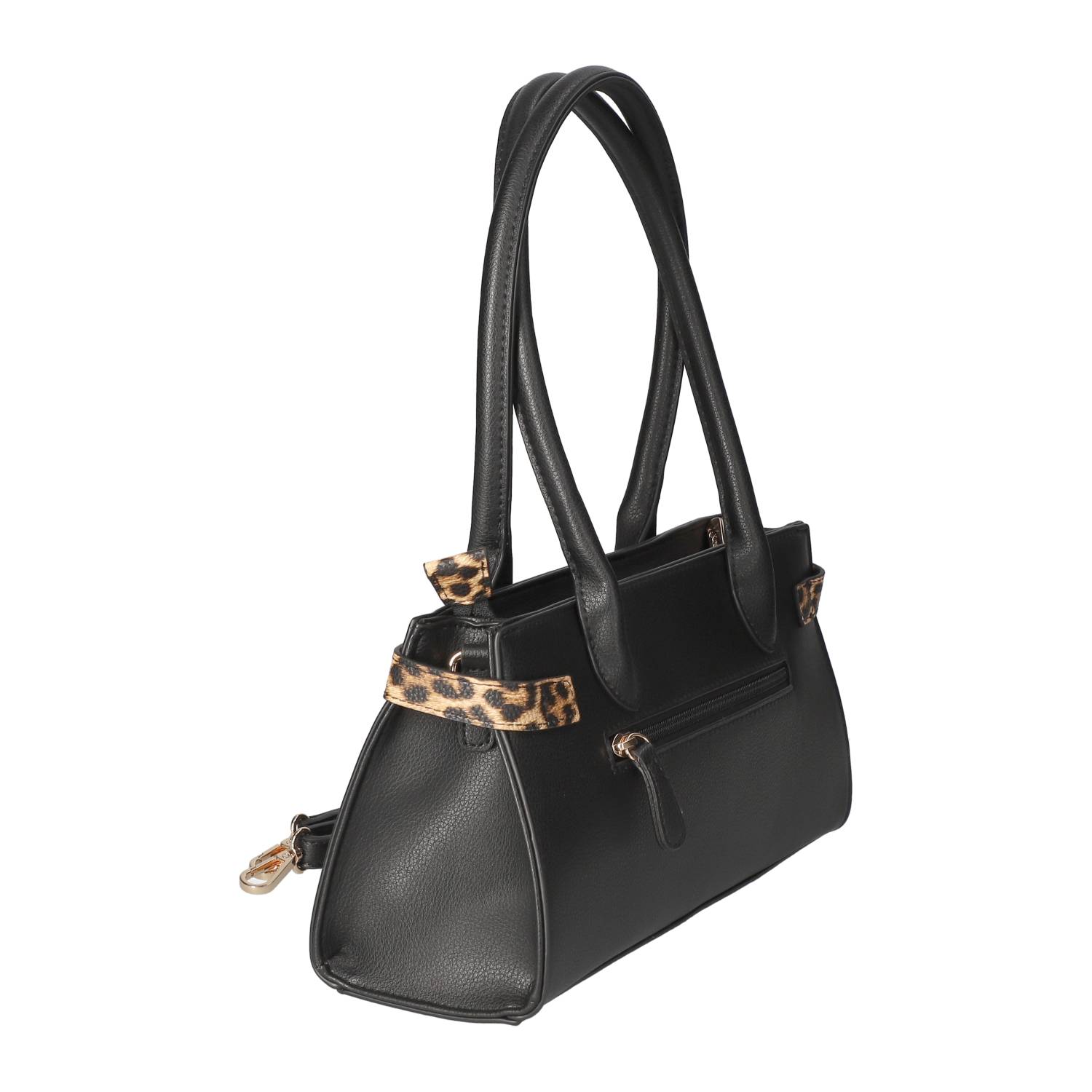 Kaerlek Schultertasche - schwarz/braun