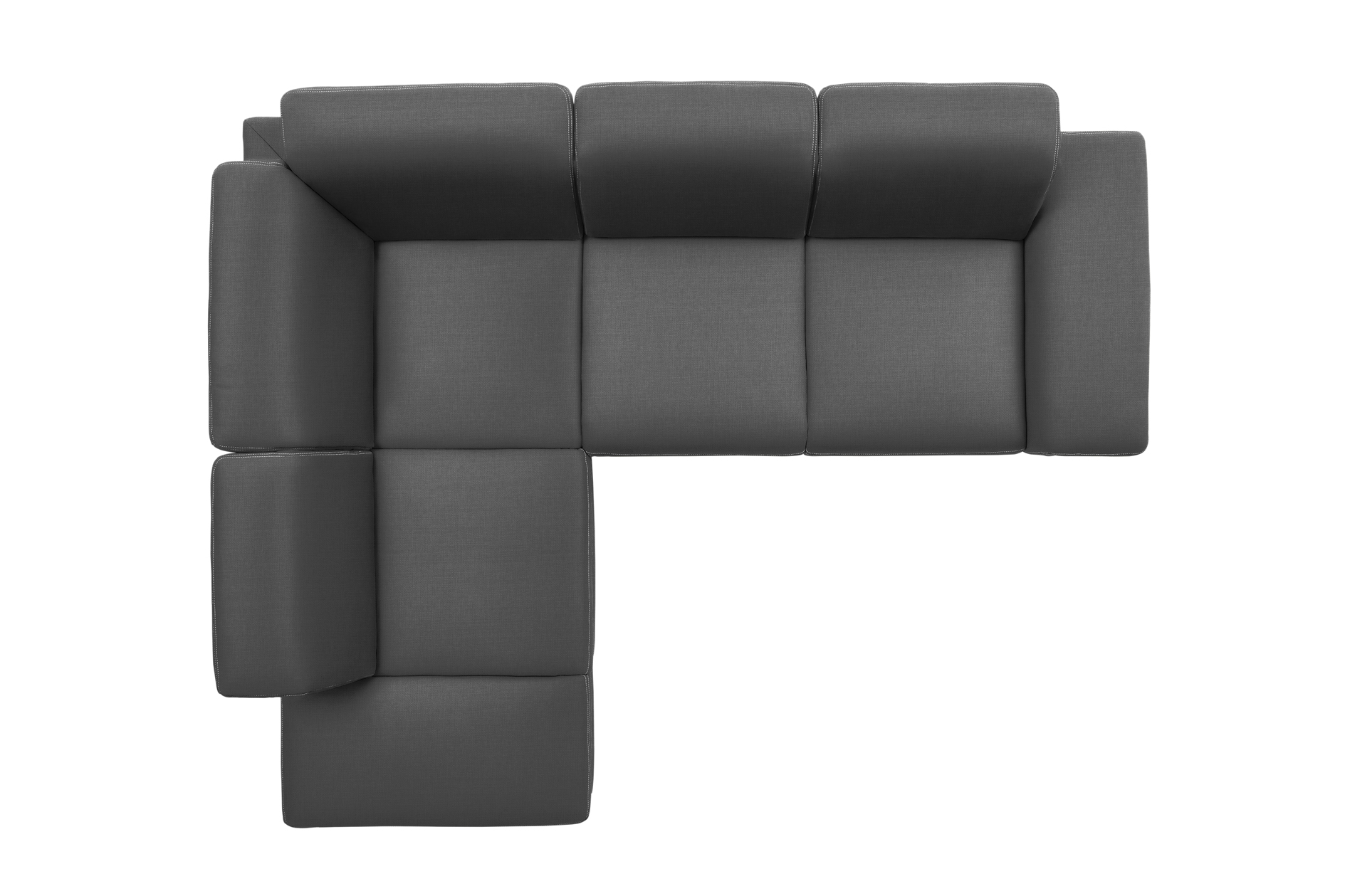 polsterpower Boxspringsofa - Miro grau - Basismodell - Ottomane links