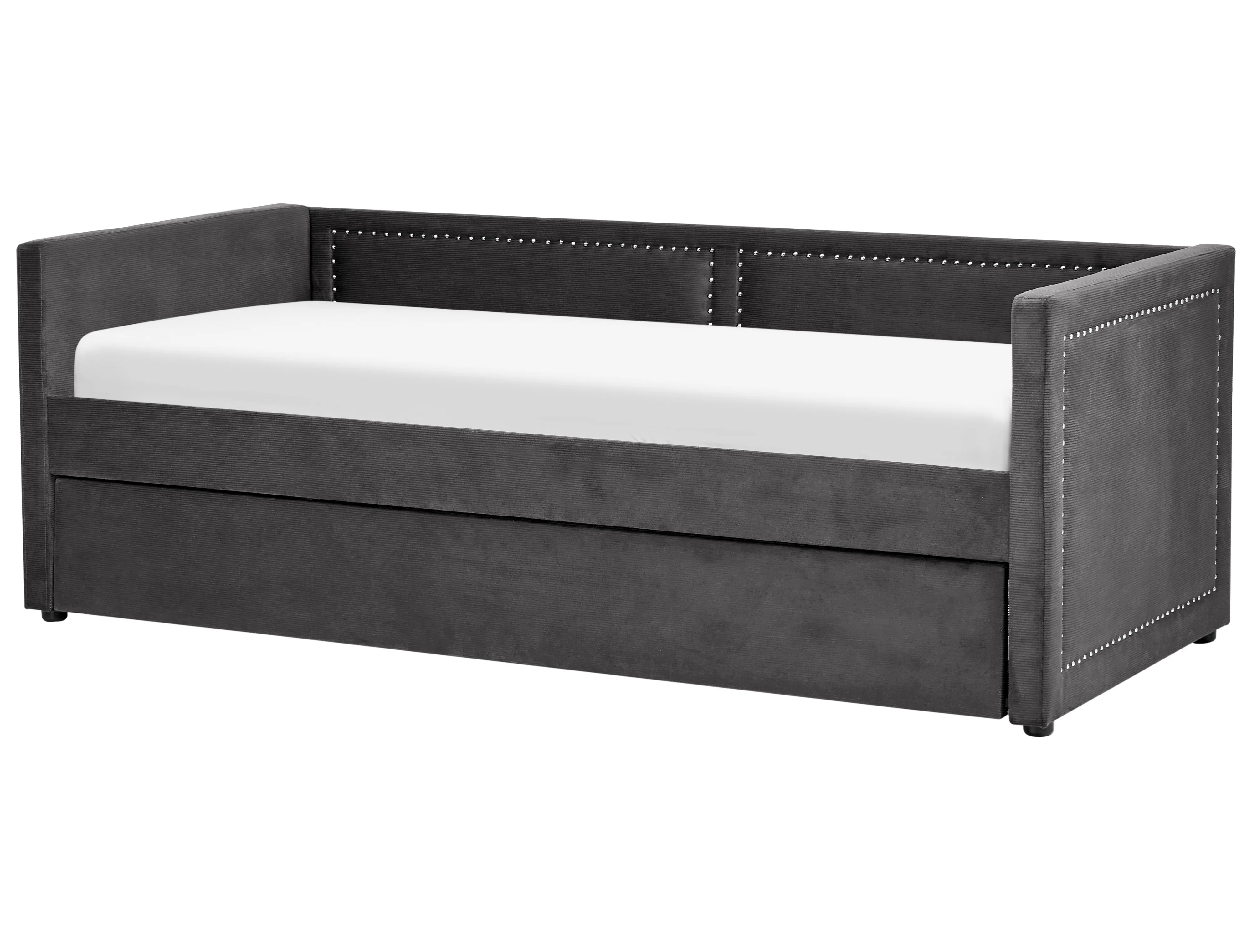 Onderschuifbed Corduroy MIMIZAN 90 x 200 cm Donkergrijs