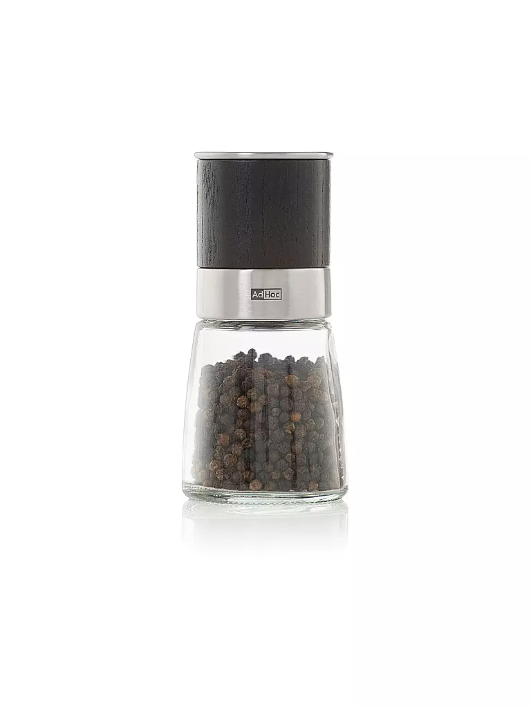 AD HOC Salz- / Pfeffermühle AKASIA 13,5cm Esche Dkl / Glas braun