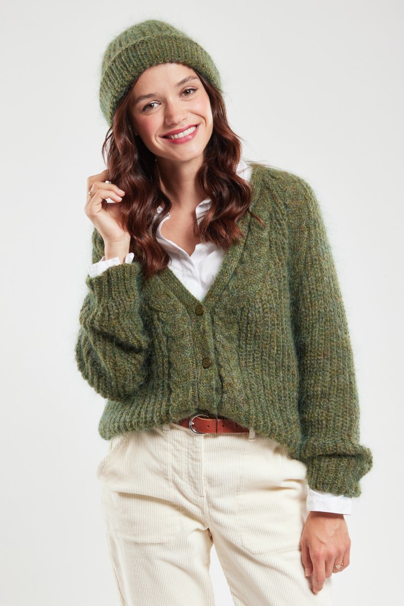 Cardigan boutonné Arielle - mohair
