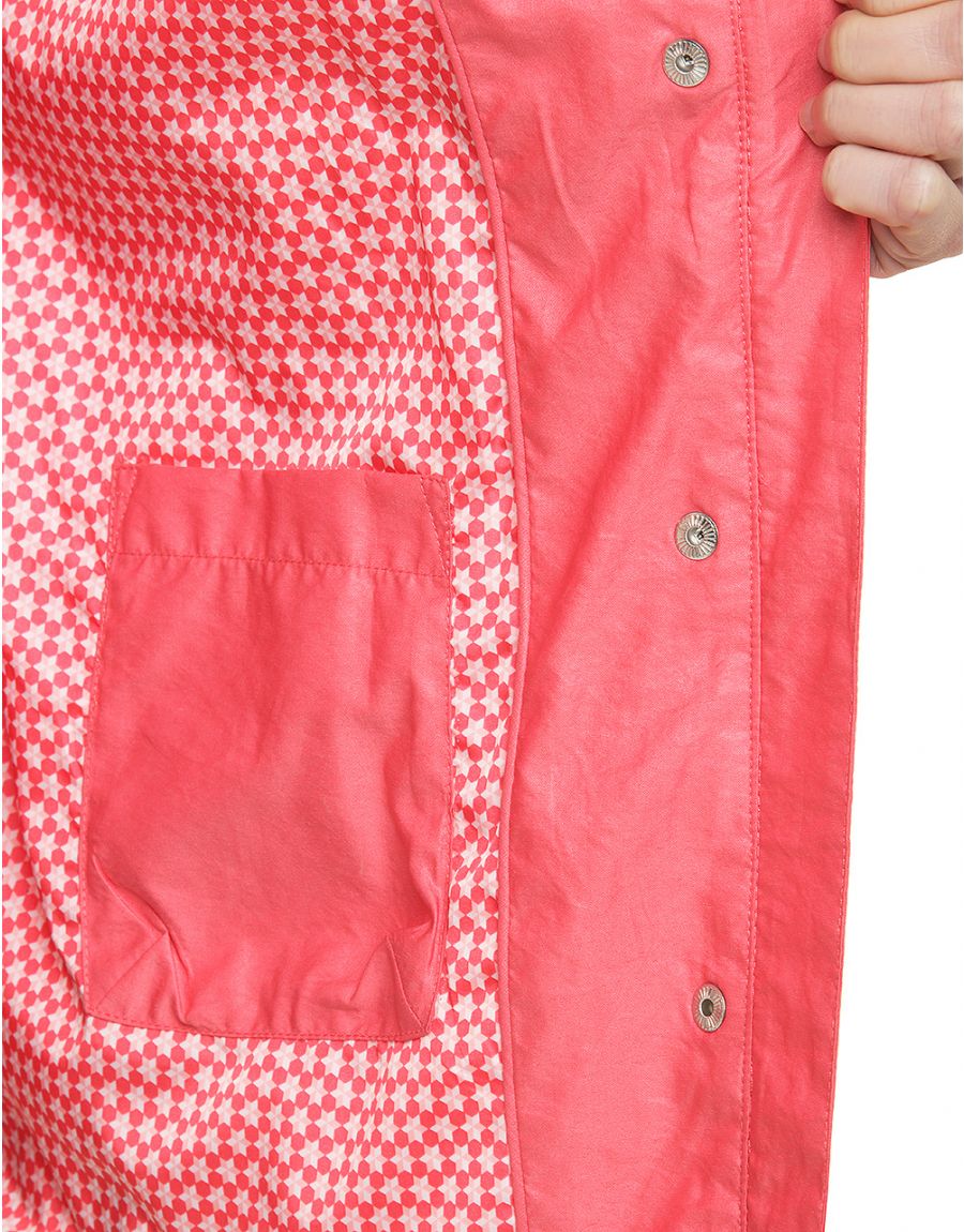 Parka courte rouge corail