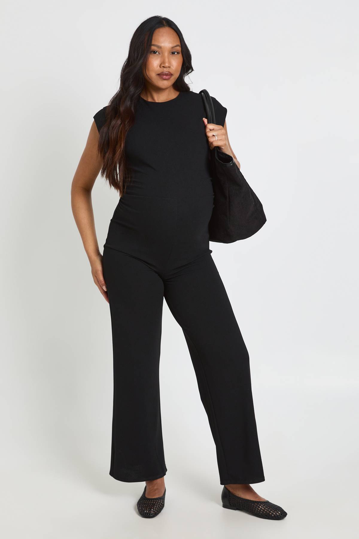 boohoo Combinaison De Maternité À Taille Froncée Et Jambes Larges