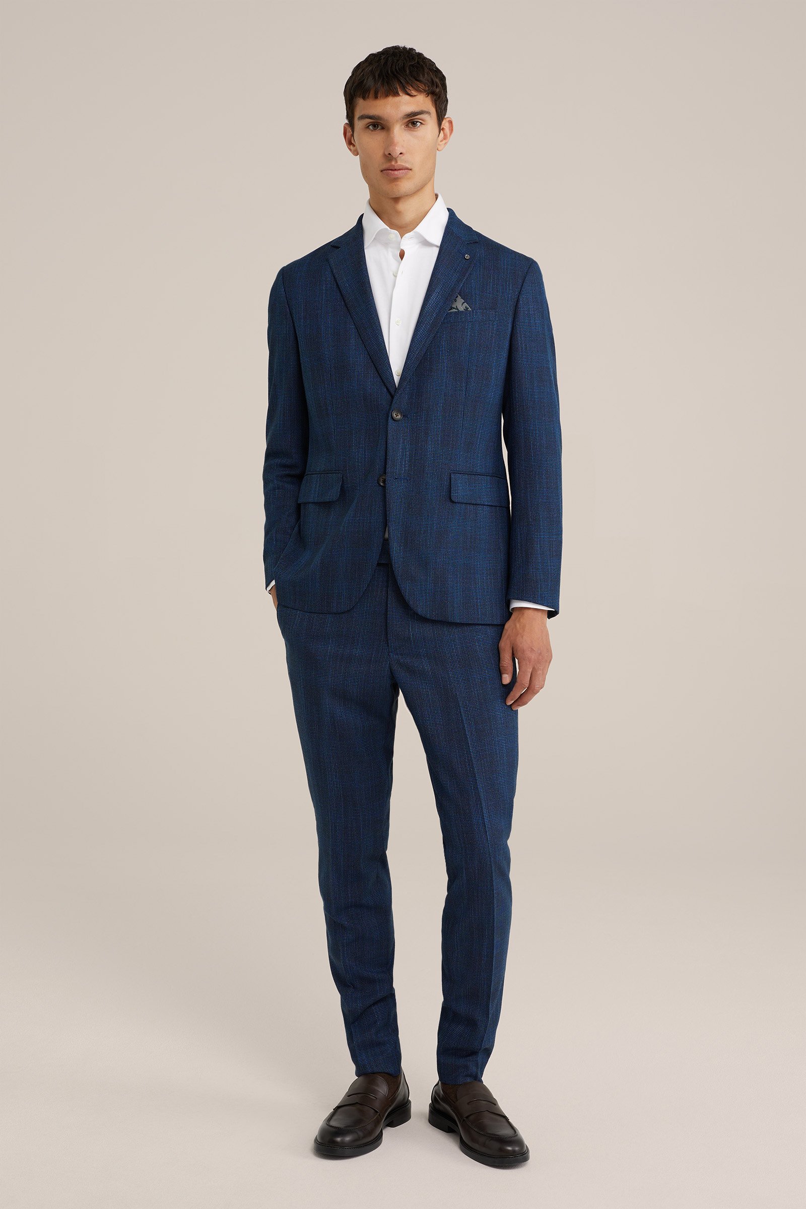 slim fit pantalon met dessin WE Fashion Donkerblauw