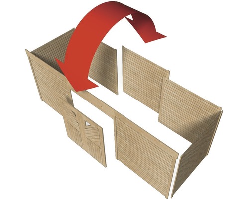 Karibu 1 berging voor carport 564 x 204 cm, drukgeïmpregneerd