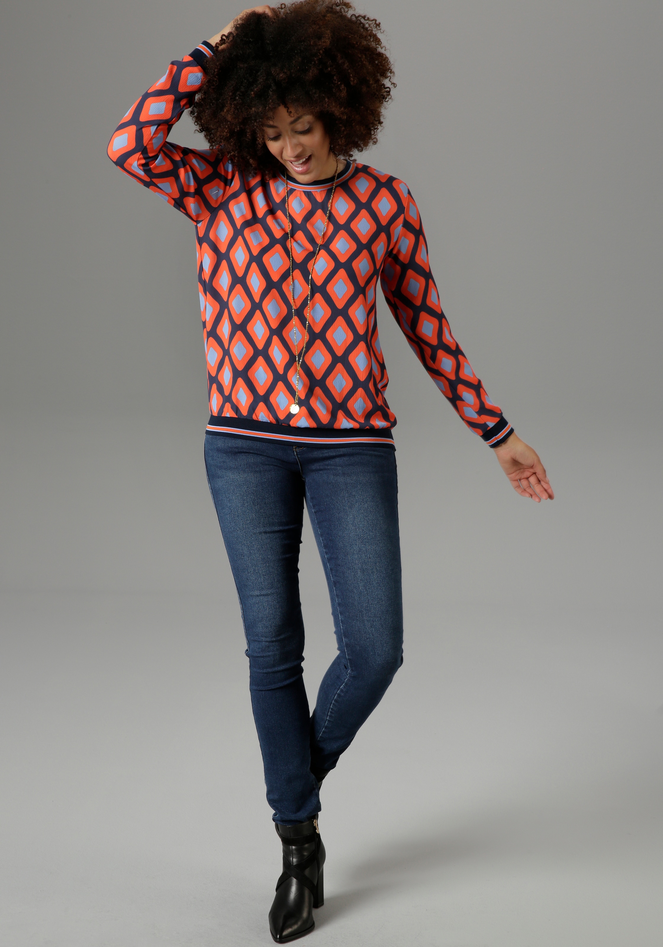 Aniston SELECTED Shirtbluse , mit sportiven Bündchen