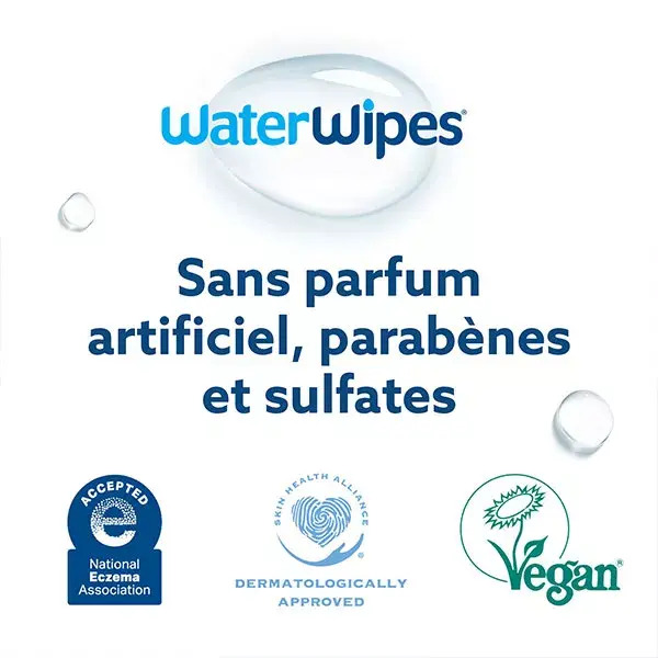 WaterWipes Lingettes Pures 60 lingettes