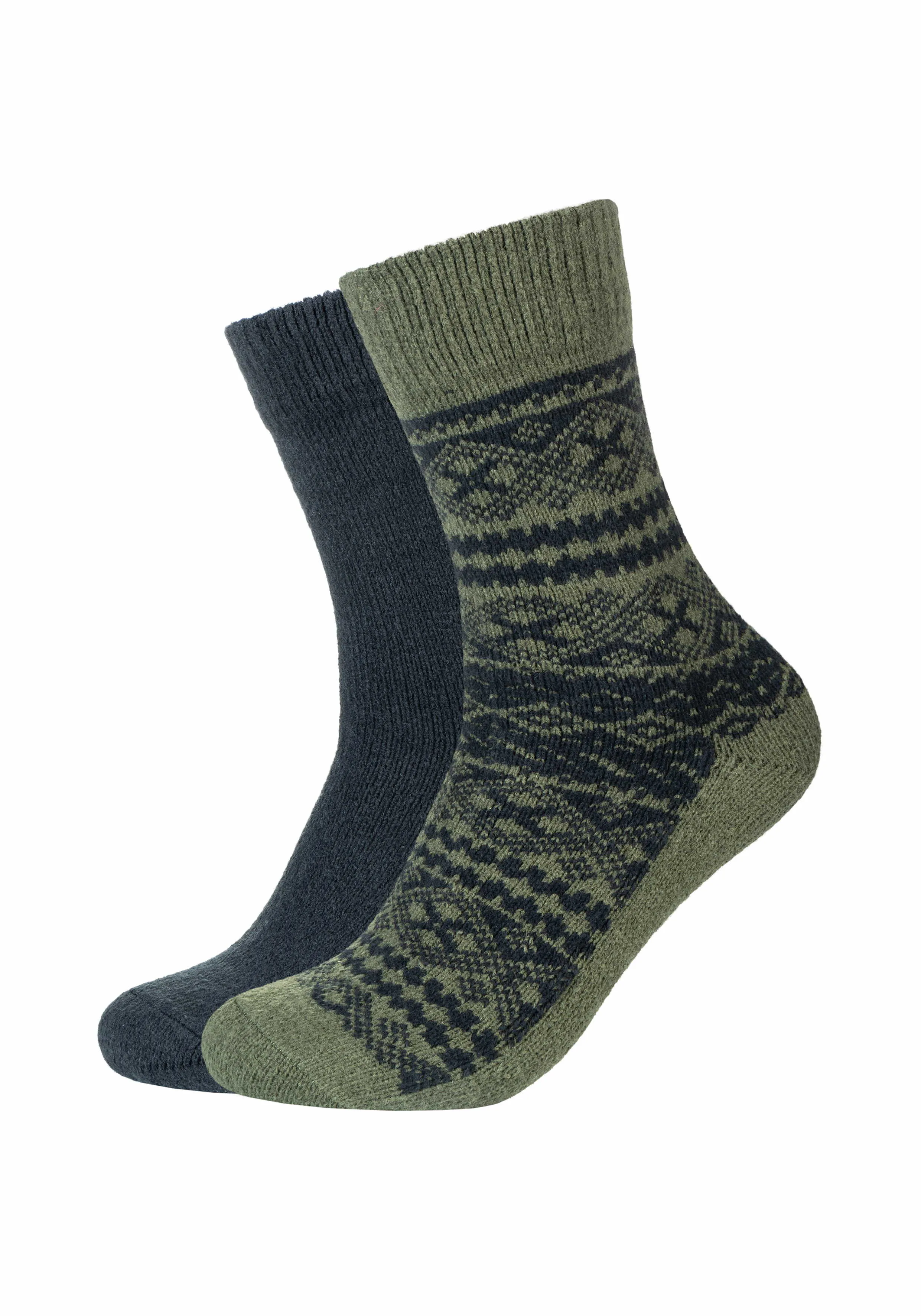 CAMANO Freizeitsocken Olive Textil  softtouch 2-ER Pack