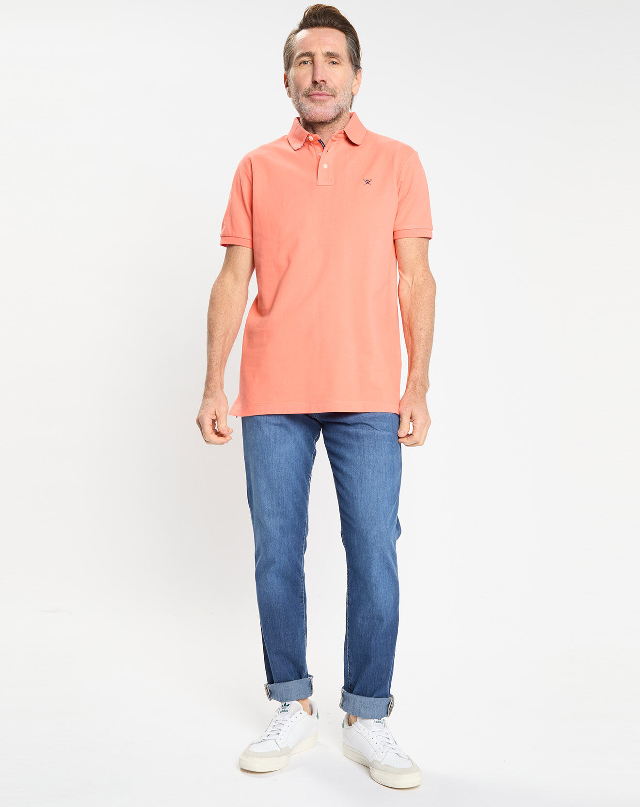 Hackett London Polo Regular Fit uni piqué orange moyen