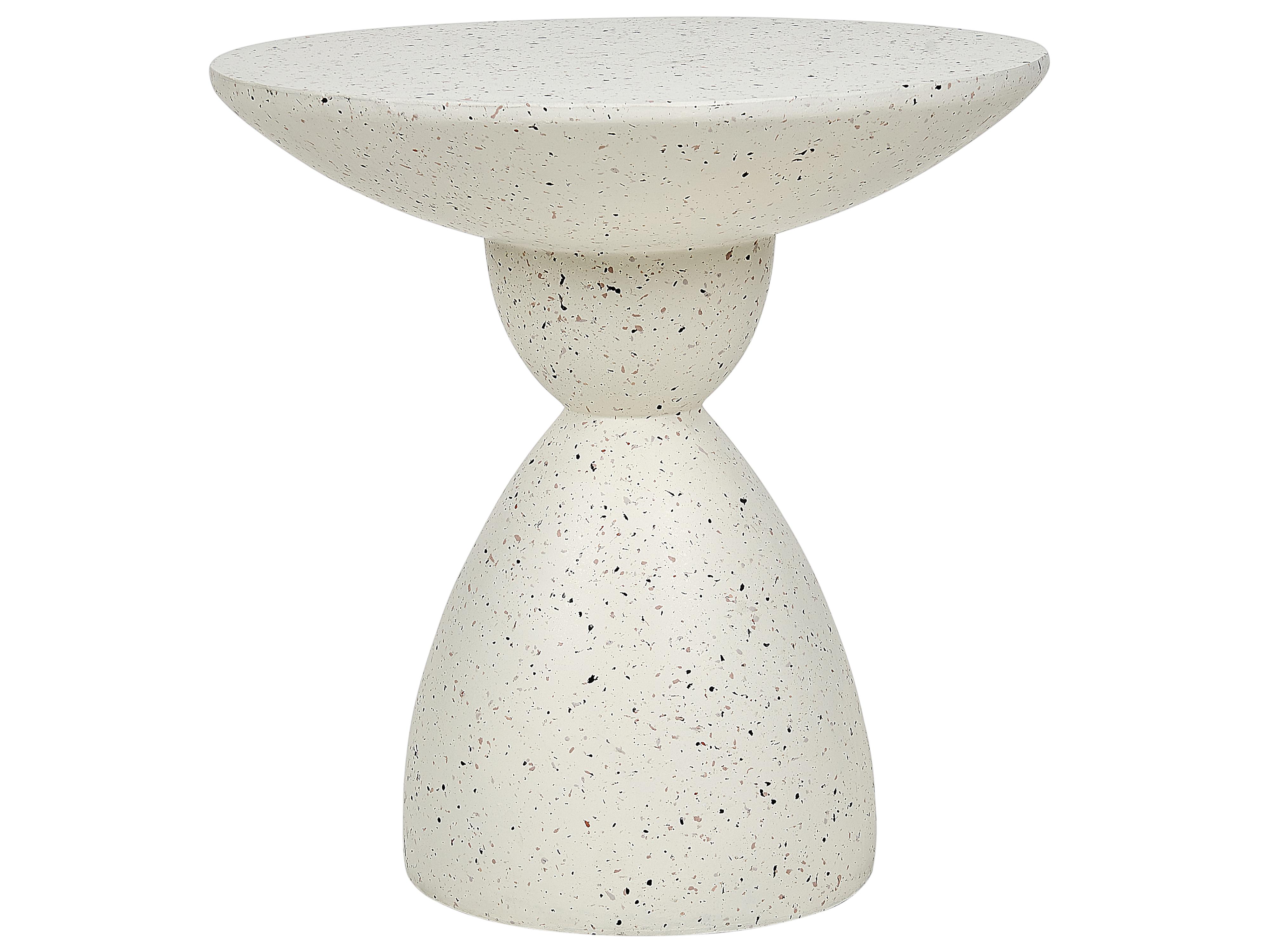 Bijzettafel CAFFI 50 cm 50 cm Wit terrazzo