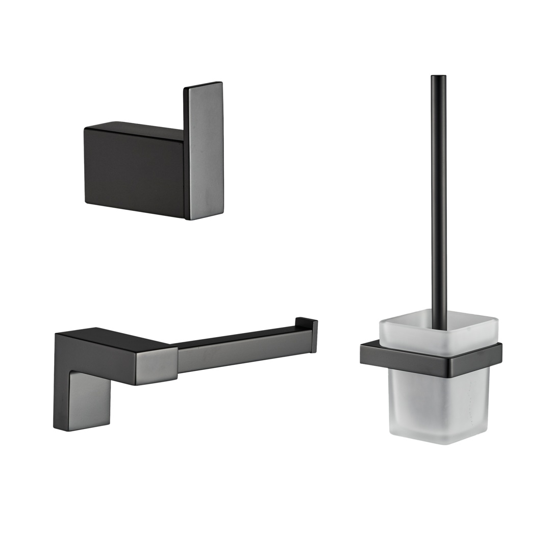 Plieger Altea toiletaccessoiresset 3-delig mat zwart