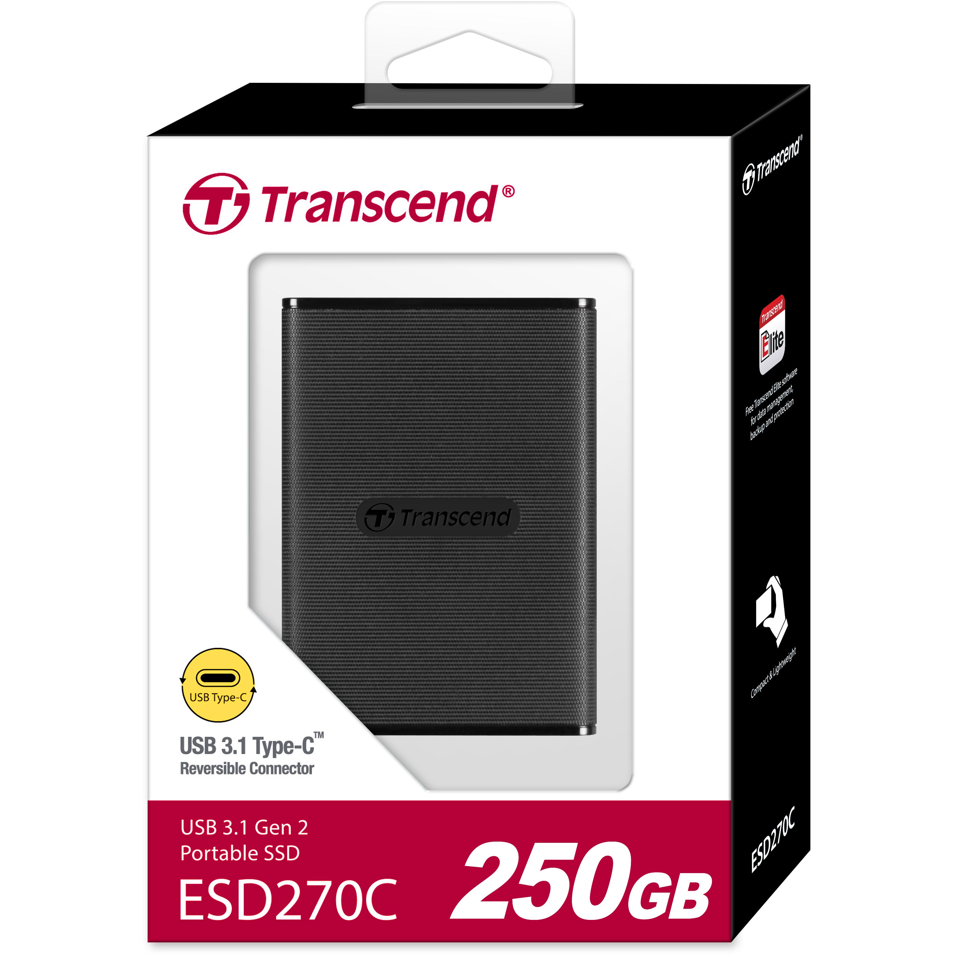 Transcend ESD270C 250 GB externe SSD USB 3.1 Gen 2 type C