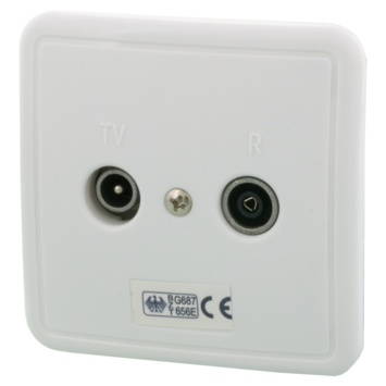Q-Link coax contactdoos rtv eind/rijgbaar inbouw wit