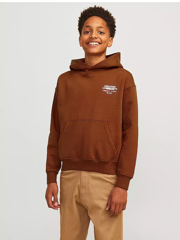 JACK & JONES Jungen Kapuzensweater - Hoodie JORNOHO  braun