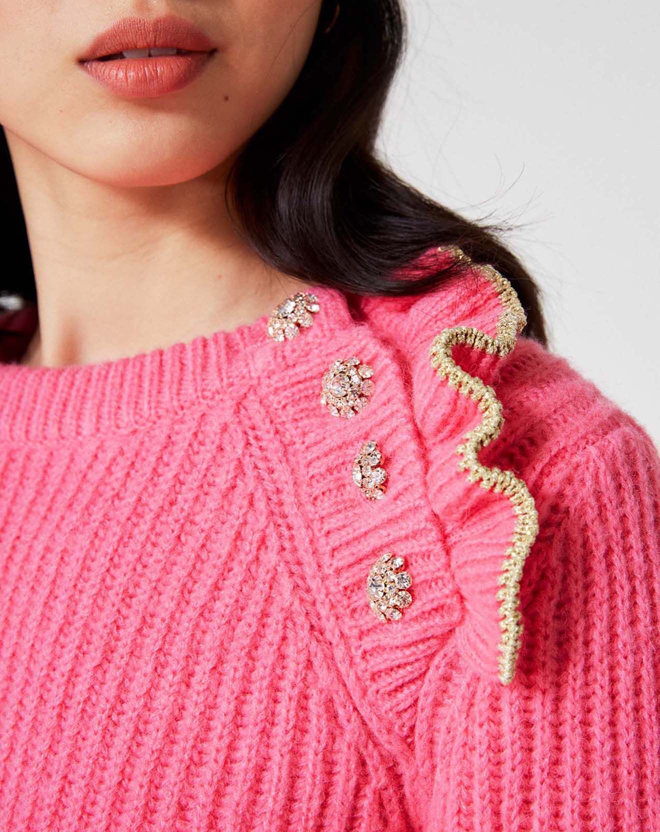 Manoush Pull Froufrou rose
