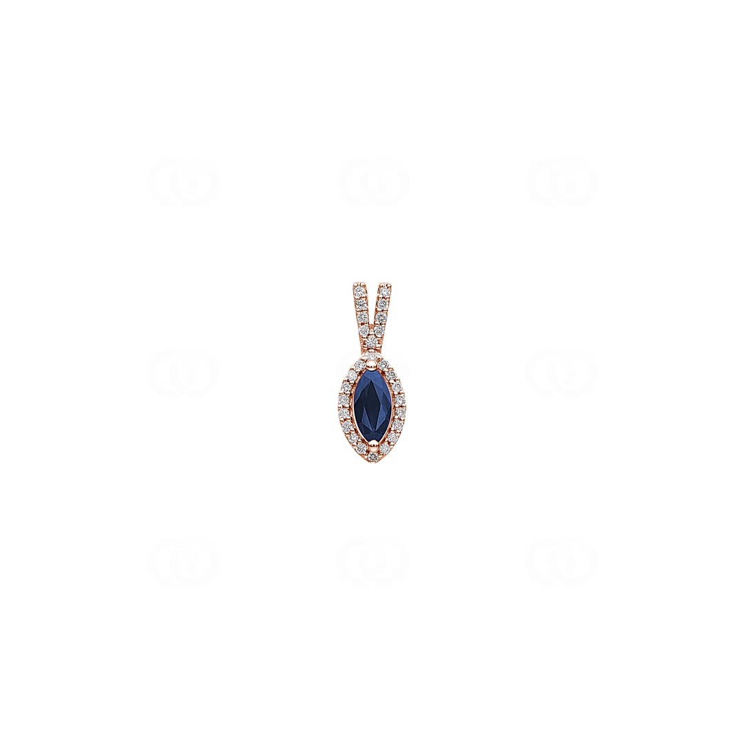 Anhänger 750/18 K Roségold mit Saphir & Diamanten 0.11 ct H/si