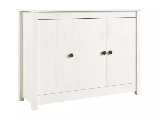 Buffet Blanc 100x35x74 cm Bois massif de pin