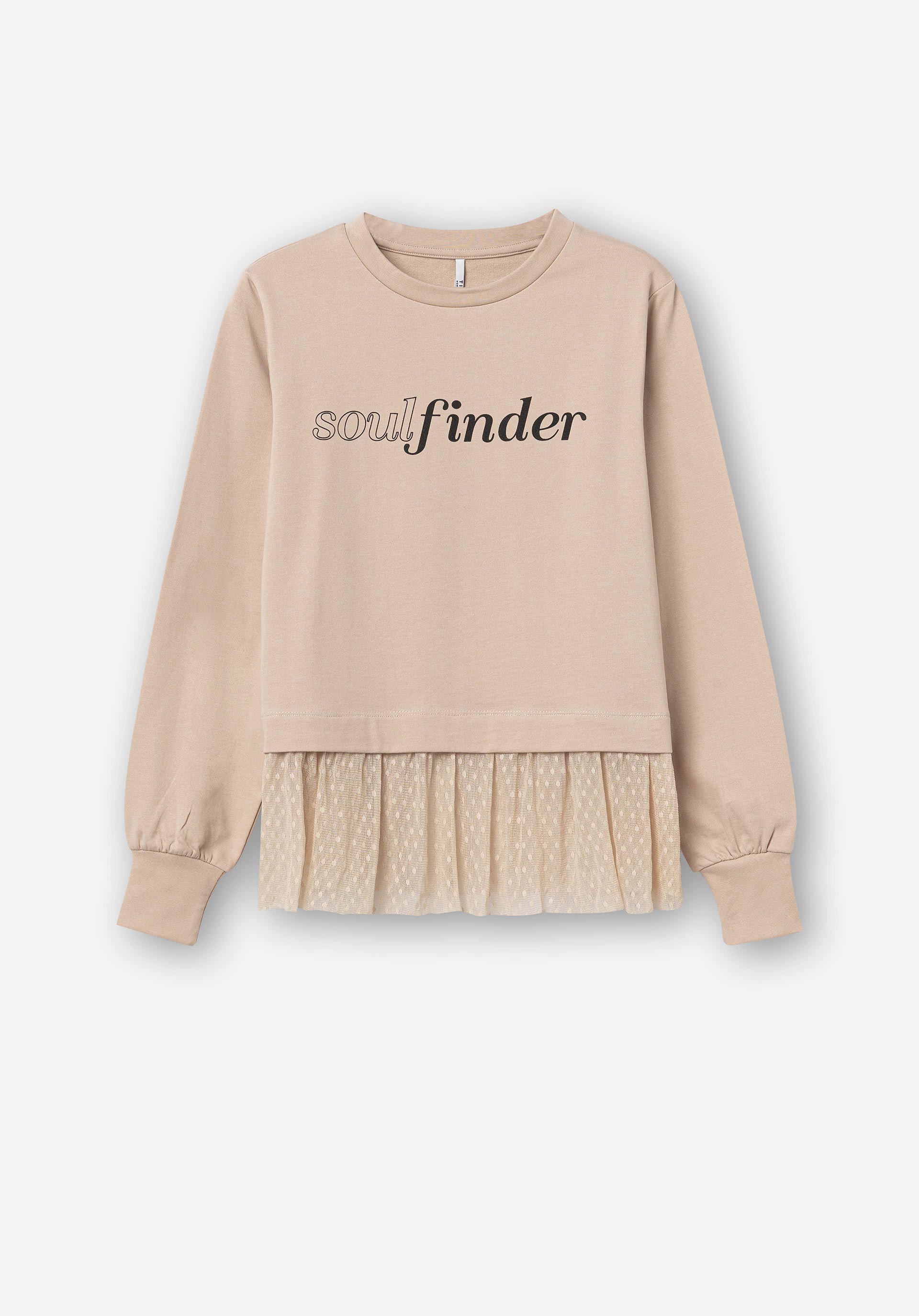 Sweatshirt Combinada com Texto